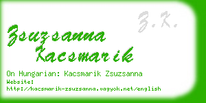 zsuzsanna kacsmarik business card